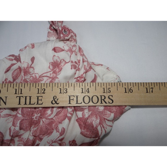 Trixxi Floral Maxi Dress Red White Tiered Tie Strap Women's Large - Picture 4 of 4